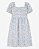 VESTIDO INFANTIL MENINA OSHKOSH FLORAL FRANZIDO AZUL - Imagem 1