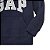 ROUPA INFANTIL GAP BLUSA MOLETOM AZUL MARINHO GORRO LOGO CINZA - Imagem 3