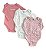 KIT 3 BODYS MANGA LONGA INFANTIL MENINA DKNY ? ROSA - Imagem 1
