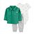 CONJ CARTERS 3 PÇS CARDIGAN VERDE BODY MOTO E CALÇA - Imagem 1