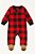 MACACÃO FLEECE INFANTIL CARTERS XADREZ VERMELHO PÉ DE ALCE - Imagem 1