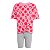 CONJUNTO INFANTIL MENINA ADIDAS CAMISETA ROSA MINNIE E SHORTS CINZA - Imagem 1