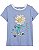 CAMISETA INFANTIL MENINA CARTERS AZUL MARGARIDA MANGA CURTA - Imagem 1