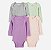 KIT 4 BODYS INFANTIL MENINA CARTERS MANGA LONGA CORES CLARAS - Imagem 1