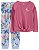 ROUPA INFANTIL MENINA CARTERS PIJAMA 2 PEÇAS CAMISETA ROSÊ LUA - Imagem 1