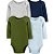 KIT 4 BODYS CARTERS MANGA LONGA AZUL BEBÊ MENINO - Imagem 1