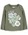 CAMISETA MANGA LONGA OSHKOSH MENINA VERDE LOVE COM FLORES - Imagem 1