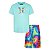 CONJUNTO INFANTIL HURLEY 2PÇS PRAIA CAMISETA VERDE MENINO - Imagem 1