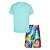 CONJUNTO INFANTIL HURLEY 2PÇS PRAIA CAMISETA VERDE MENINO - Imagem 2