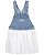 JARDINEIRA VESTIDO MENINA OSHKOSH JEANS RENDA - Imagem 1