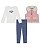 CONJUNTO MENINA TOMMY HILFIGER 3 PÇS COLETE ROSA CALÇA E CAMISETA - Imagem 1