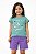 CONJUNTO WONDER NATION CAMISETA VERDE SHORTS LILÁS - Imagem 1