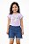 CONJ WONDER NATION CAMISETA LILÁS LOVE SHORTS JEANS FAKE - Imagem 1