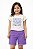 CONJ WONDER NATION CAMISETA OFF GATO SHORTS LILÁS - Imagem 1