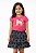 CONJ MENINA WONDER NATION CAMISETA PINK GATO SAIA CHUMBO POÁ - Imagem 1