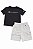 CONJ MENINO CHAMPION 2 PÇS CAMISETA PRETA BERMUDA CINZA - Imagem 1