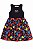 VESTIDO INFANTIL FABULA PRETO ESTAMPADO COLORIDO - Imagem 1