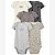 KIT 5 BODYS MENINA CARTERS PRETO BEGE E CINZA FLORAL - Imagem 1