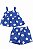CONJ 2 PÇS MENINA WONDER NATION BATA E SHORTS AZUL FLORES - Imagem 1