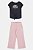 CONJUNTO 2 PÇS MENINA PUMA CALÇA ROSA FLEECE E CAMISETA CHUMBO - Imagem 2
