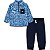 CONJ 2 PÇS MENINO QUIKSILVER BLUSA FLEECE AZUL GEOMETRICA - Imagem 1