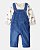 JARDINEIRA MENINO CARTERS JEANS COM CAMISETA BEGE TRANSPORTES - Imagem 1