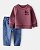 CONJ 2 PÇS MENINO CARTERS BLUSA BORDÔ WILD E CALÇA JEANS - Imagem 1