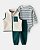CONJ 3 PÇS MENINO CARTERS COLETE SHERPA BEGE BOLSO VERDE CALÇA E BODY - Imagem 2