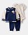 CONJ 3 PÇS MENINO CARTERS JAQUETA E CALÇA AZUL FRESHMAN COM BODY - Imagem 1