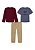 CONJ 3 PÇS MENINO TOMMY HILFIGER CAMISETA MANGA LONGA BORDÔ - Imagem 1