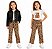 CONJ 3 PÇS MENINA RARE EDITIONS JAQUETA JEANS LEGGING LEOPARDO - Imagem 1