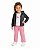 CONJ 3 PÇS MENINA PUMA JAQUETA CHUMBO DRY FIT COM LEGGING ROSA E CAMISETA - Imagem 1