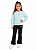 CONJ 2 PÇS MENINA ADIDAS MOLETINHO VERDE LEGGING FLARE CANELADA CHUMBO - Imagem 1