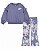 CONJ 2 PÇS MENINA NIKE MOLETINHO ROXO LEGGING FLORAL - Imagem 1