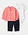 CONJ 3 PÇS MENINA CARTERS JAQUETA CEREJA CALÇA JEANS FAKE - Imagem 1