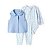 CONJ 3 PÇS MENINA CARTERS COLETE AZUL BODY E CALÇA FLORES - Imagem 1