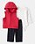 CONJ 3 PÇS MENINA CARTERS COLETE MOLETINHO GORRO VERMELHO - Imagem 1