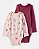 KIT 2 BODYS MENINA CARTERS PURELY SOFT CANELADO BORDÔ E ROSA ANIMAIS - Imagem 1
