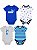 KIT 4 BODYS PUMA MANGA CURTA AZUL LISTRAS E VERDE - Imagem 1