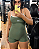 Macaquinho Liz Verde Militar com Off White - Imagem 4