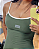Macaquinho Liz Verde Militar com Off White - Imagem 2