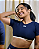 Cropped Amanda Azul Marinho c/ Off White - Imagem 1