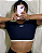 Cropped Amanda Azul Marinho c/ Off White - Imagem 3