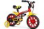 BICICLETA INFANTIL ARO 12 MOTOR X PU VERMELHO/AMARELO - Imagem 1