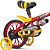 BICICLETA INFANTIL ARO 12 MOTOR X PU VERMELHO/AMARELO - Imagem 3