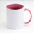 Caneca de Porcelana Branca com Interior, Alça e Borda Rosa - Imagem 1