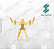 Arquivo de Pingente Mulher Academia 9 - Formato DXF - Tamanho 25 mm - Imagem 1