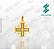 Arquivo de Pingente Cruz com Quatro Cruz Pequenas - Formato DXF - Tamanho 30 mm - Imagem 1