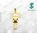 Arquivo de Pingente Menina com Vestido 2 - Formato DXF - Tamanho 22 mm - Imagem 1