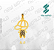 Pacote de Arquivos de Pingentes Casal Meninos e Meninas N°3 - Formato DXF - Tamanho 20 mm - Imagem 11